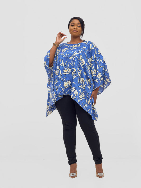 Vivo Ayana Wide Top - Blue / Off-White Hua Print
