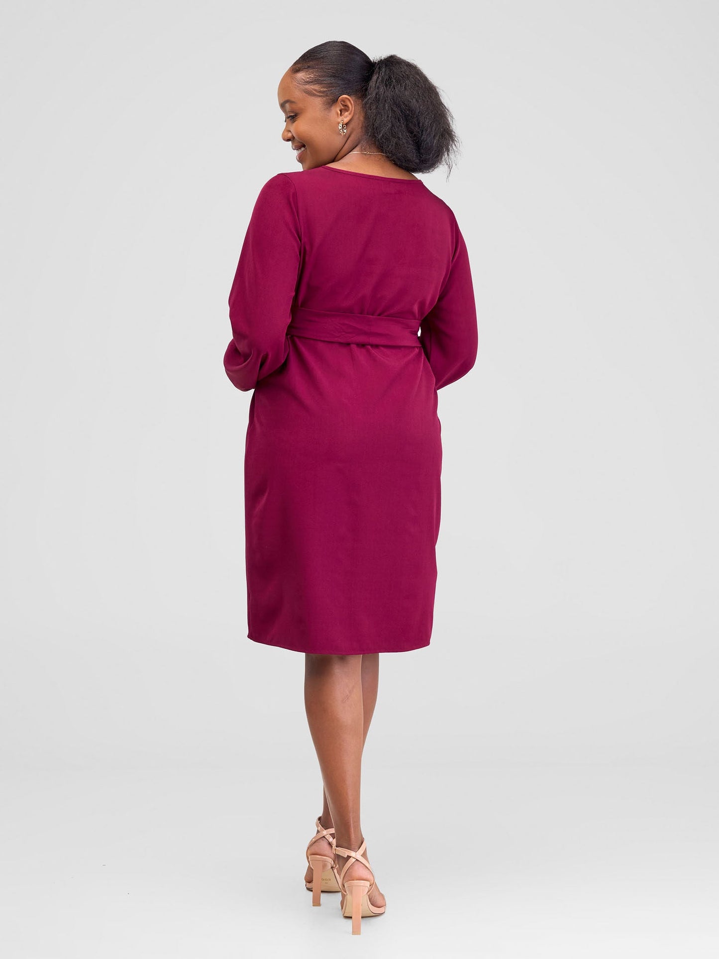 Vivo Zahari Shift Dress - Maroon