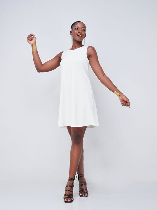 Vivo Upe Sleeveless Tent Dress - White