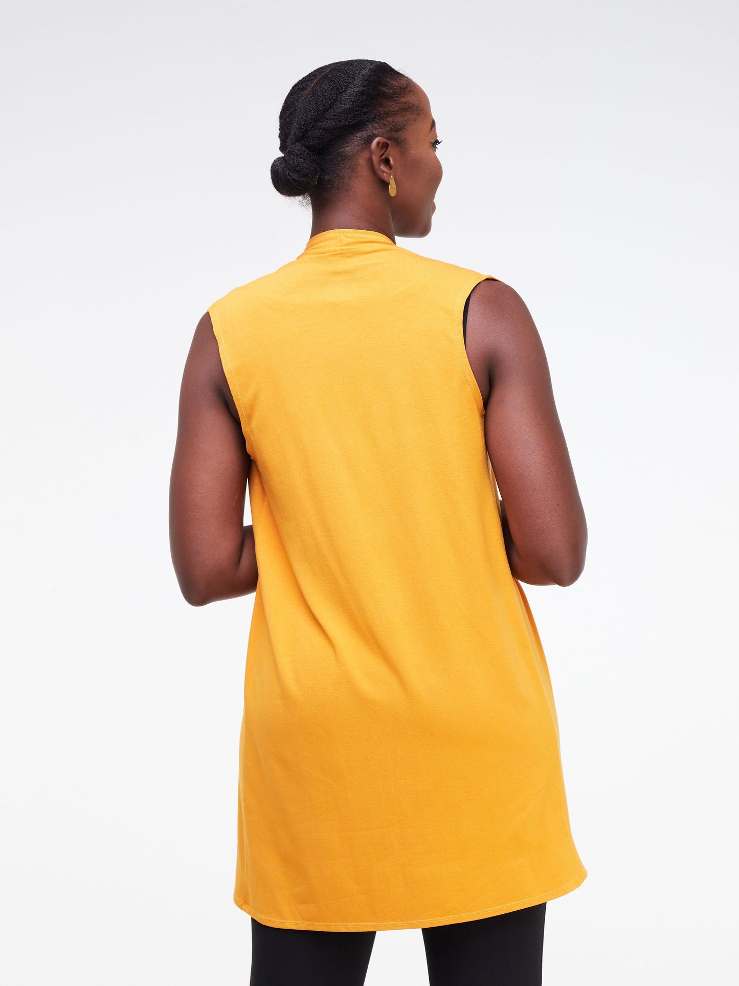 Vivo Basic Sleeveless Midi Jersey Waterfall - Mustard