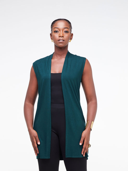 Vivo Basic Sleeveless Midi Jersey Waterfall - Dark Green