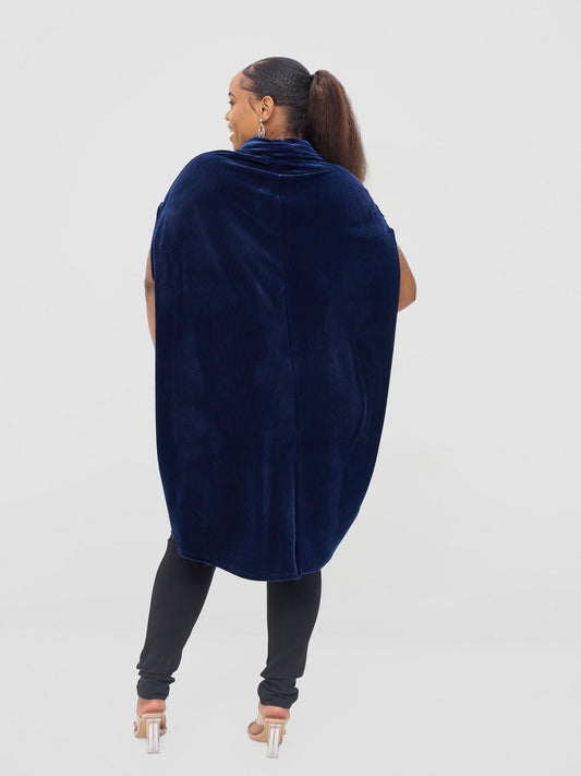 Vivo Binti High Low Poncho - Navy