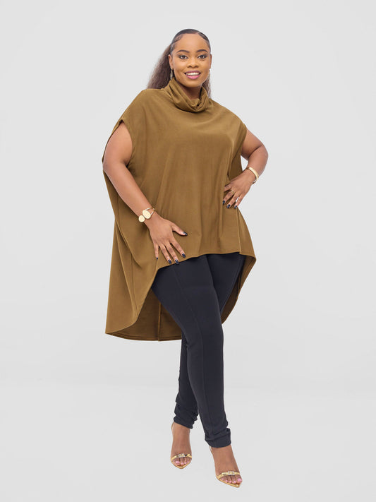 Vivo Binti High Low Poncho - Light Olive