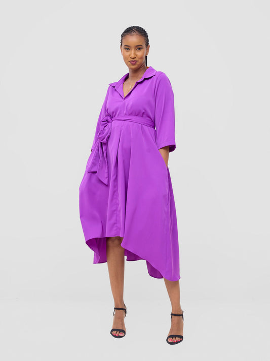 Vivo Yumi High Low Shirt Dress - Magenta