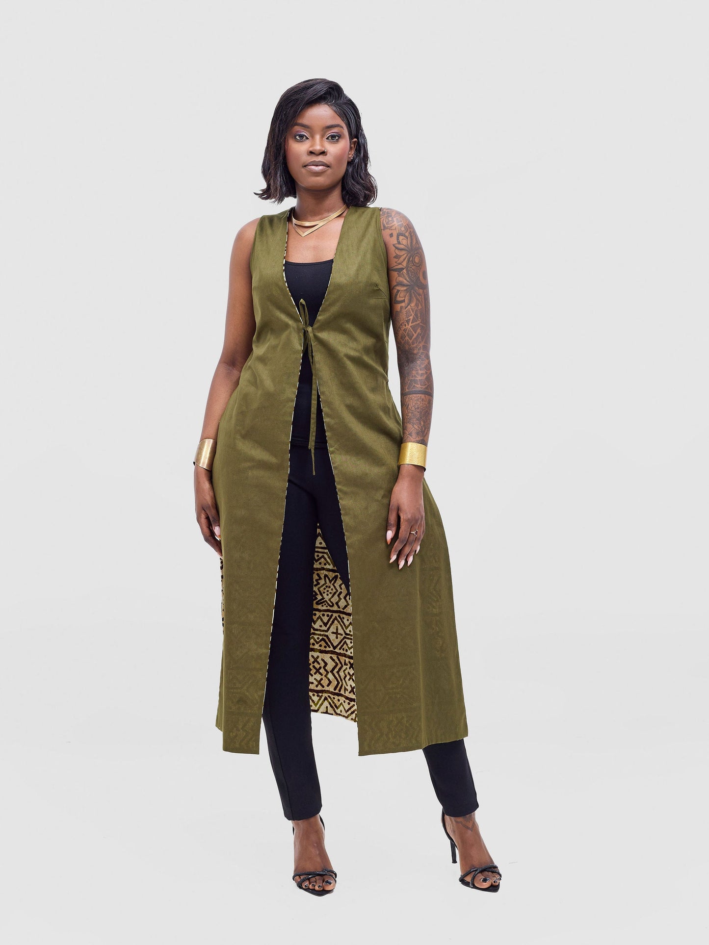 Safari Tiwa Reversible Tie Kimono - Hunters + Lulu Print
