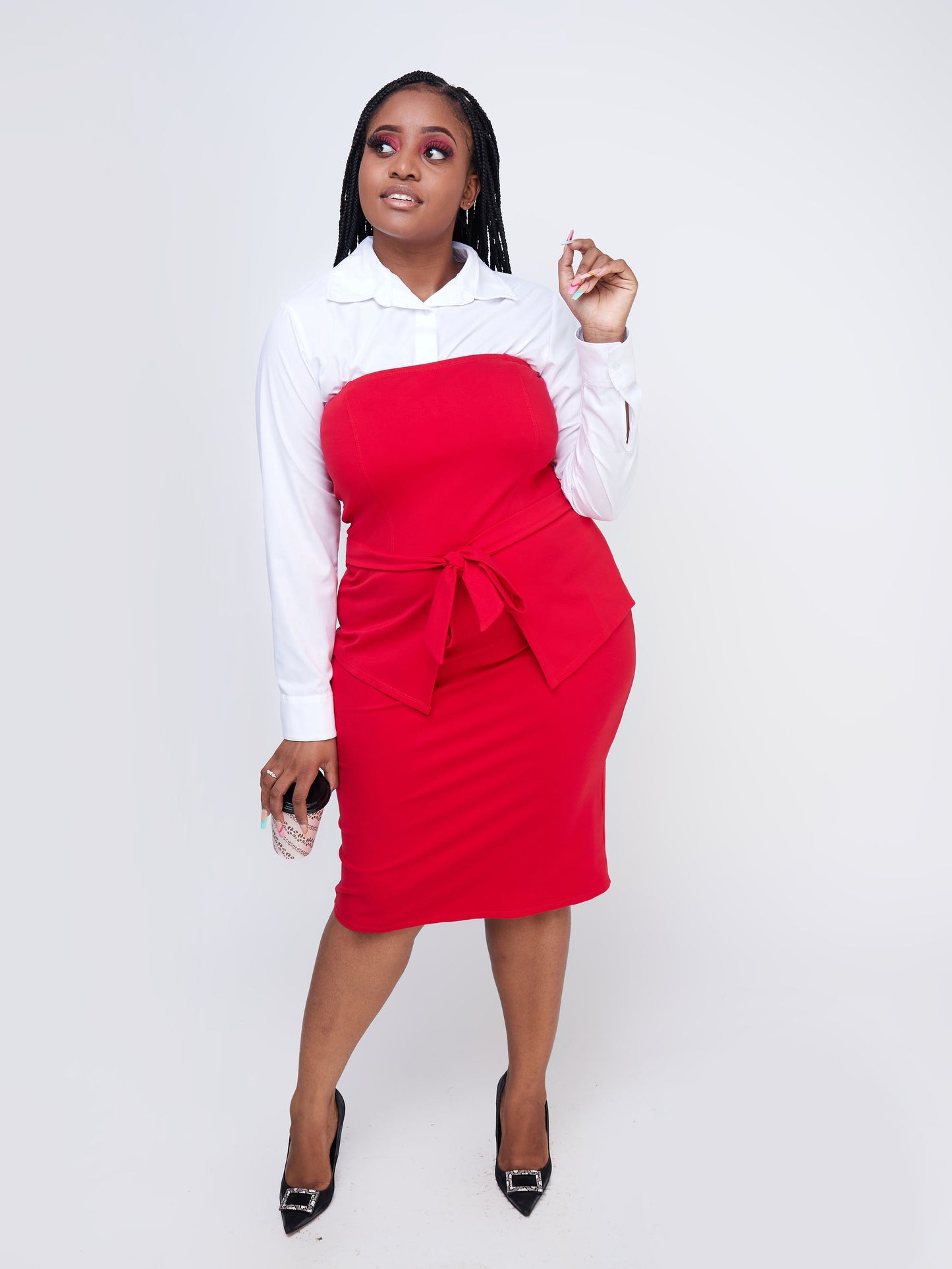 Vivo Fasi Strapless Sheath Dress - Red