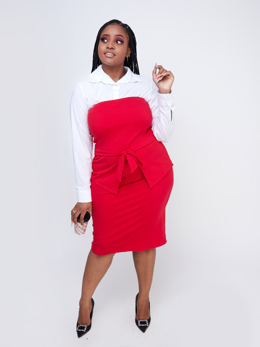 Vivo Fasi Strapless Sheath Dress - Red