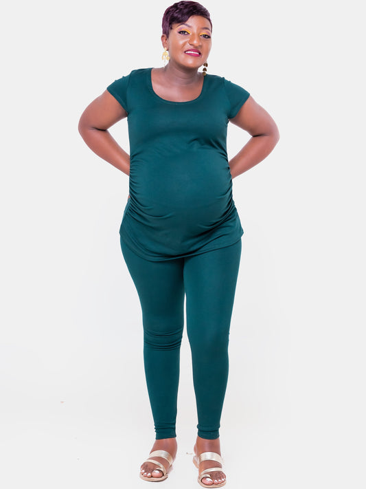 Vivo Basic Maternity Leggings - Dark Green