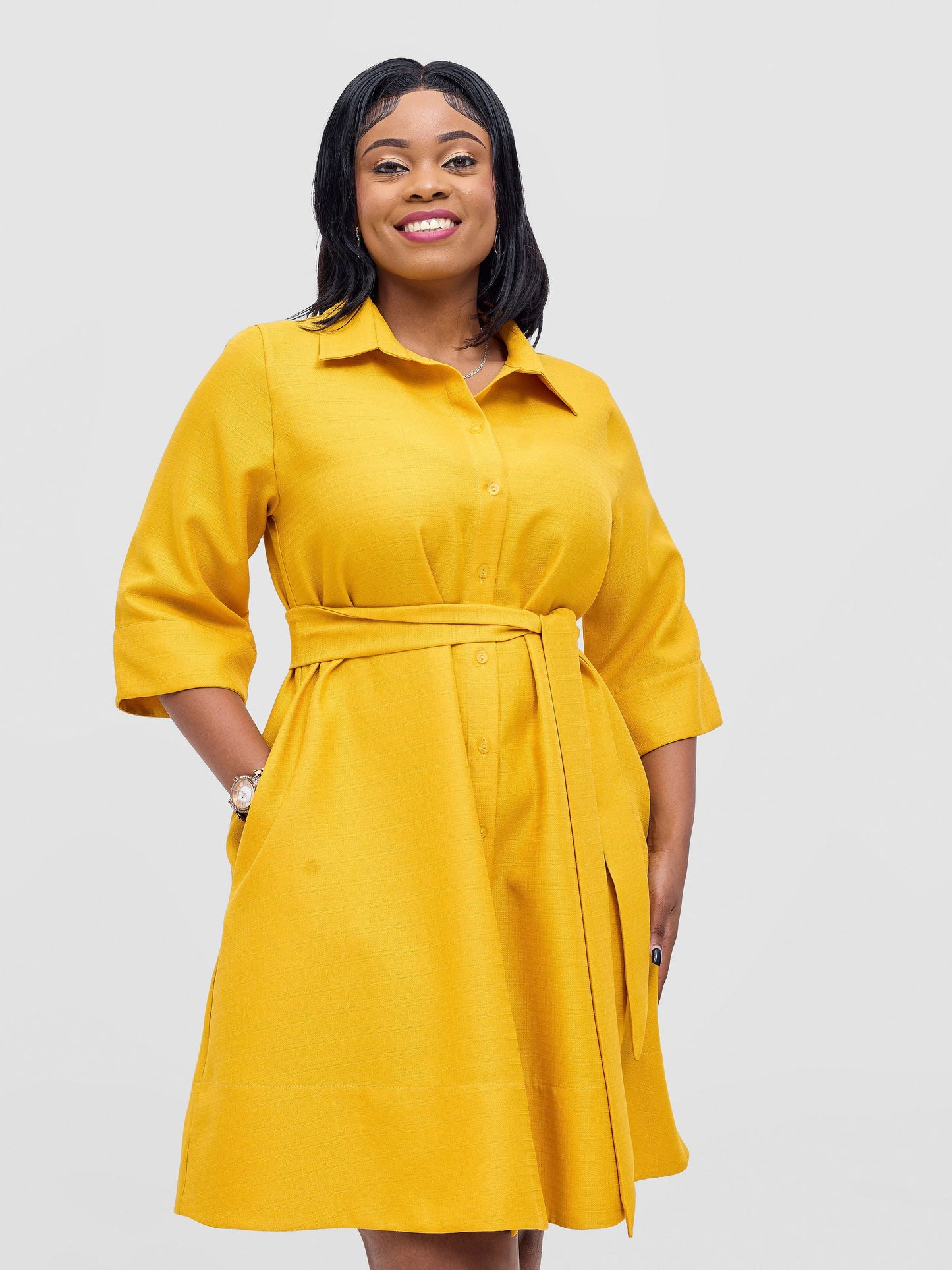 Vivo Analo Dress Coat - Mustard