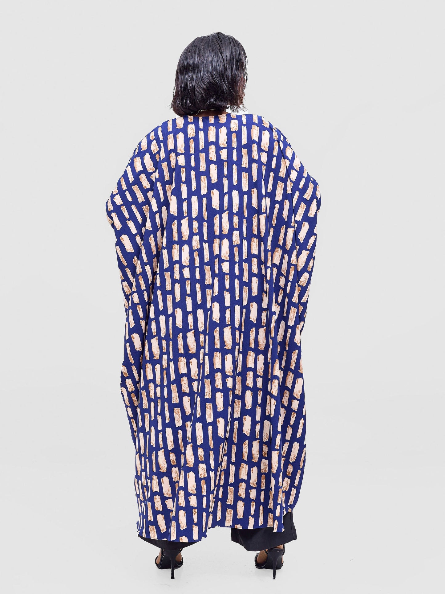 Vivo Ayla Maxi Kimono - Navy / Peach Alya Print