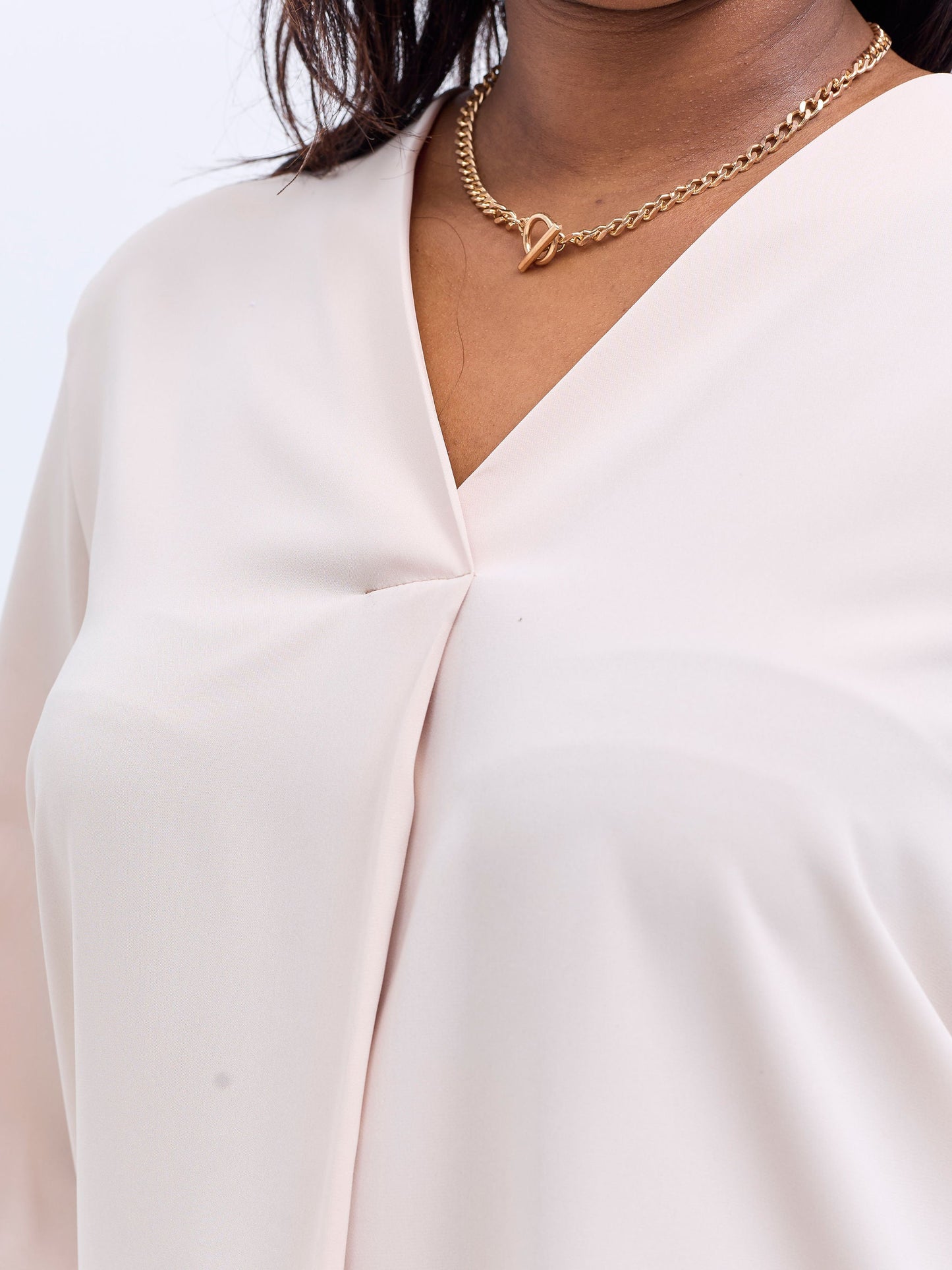 Vivo Dua 3/4 Sleeved V Neck Shirt - Taupe