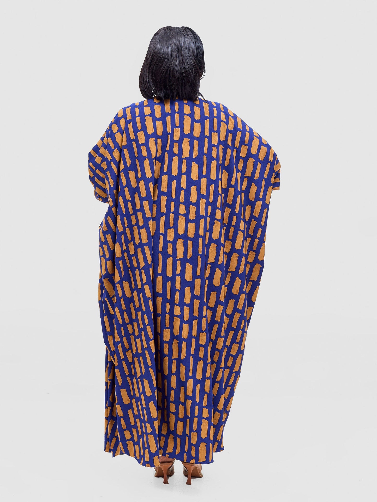 Vivo Ayla Maxi Kimono - Navy / Brown Alya Print