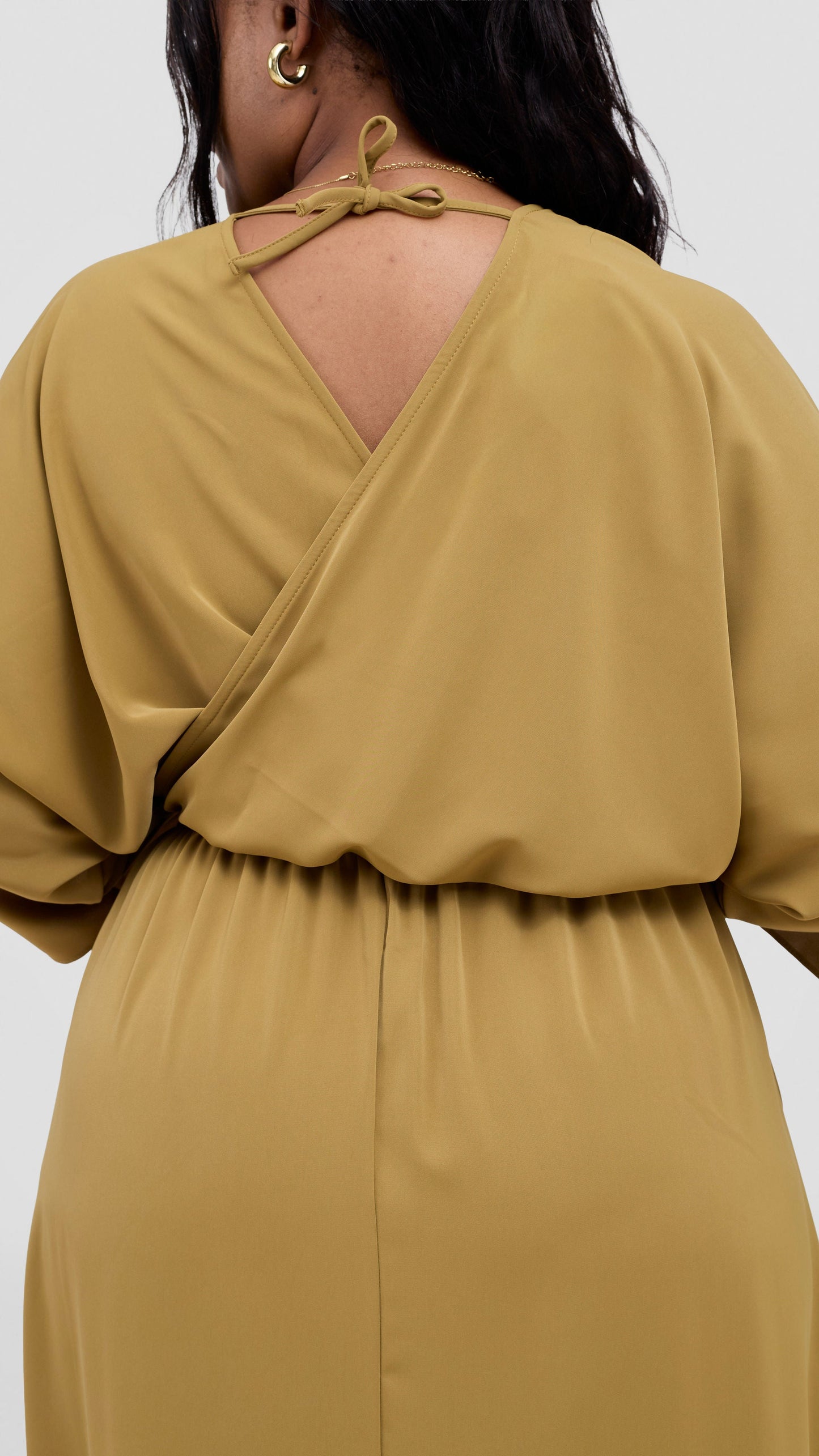 Vivo Iyana Shirred waist Maxi Dress - Light Olive