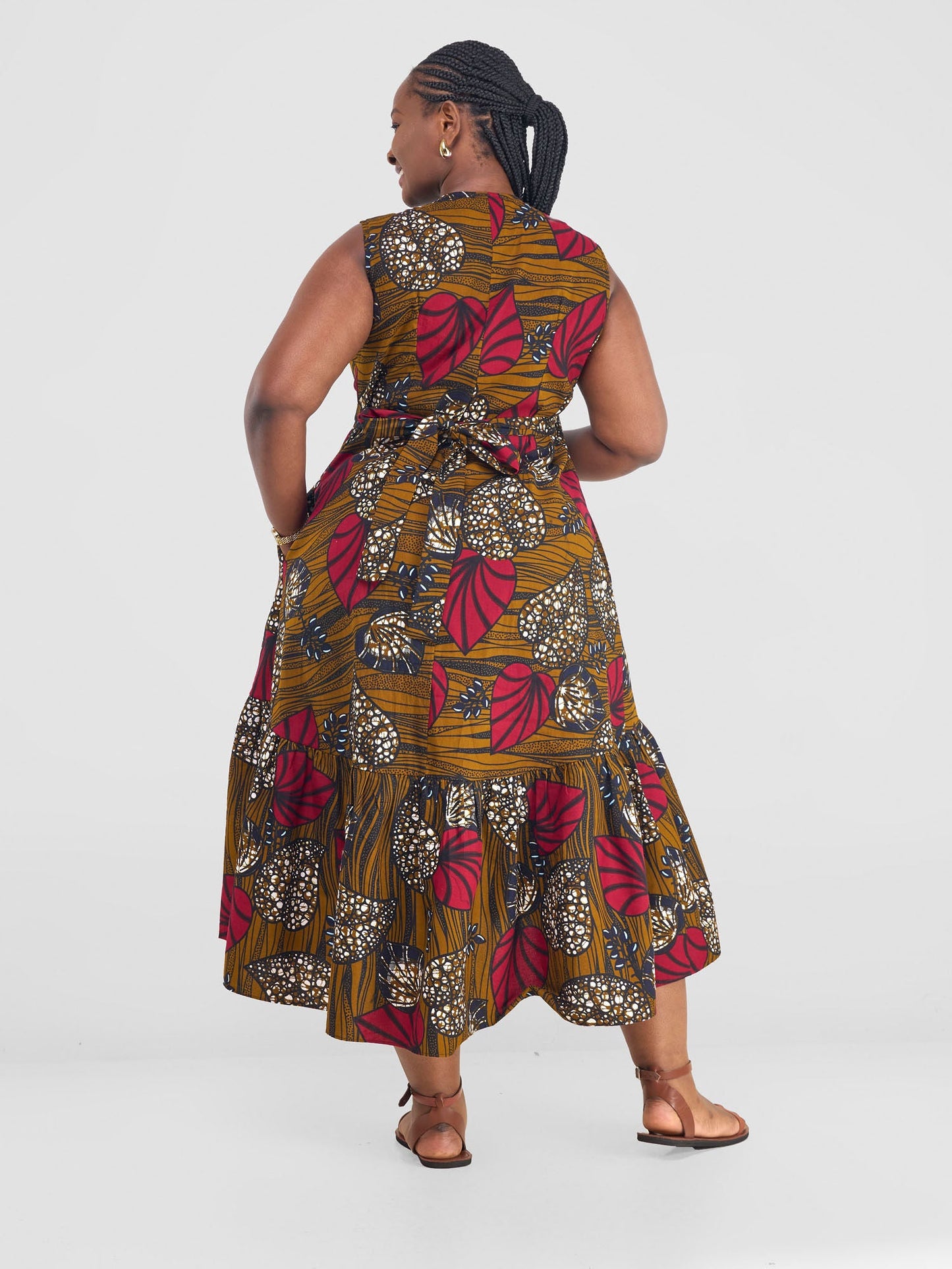 Safari Savannah Kitenge Midi Wrap Dress - Sipo Print
