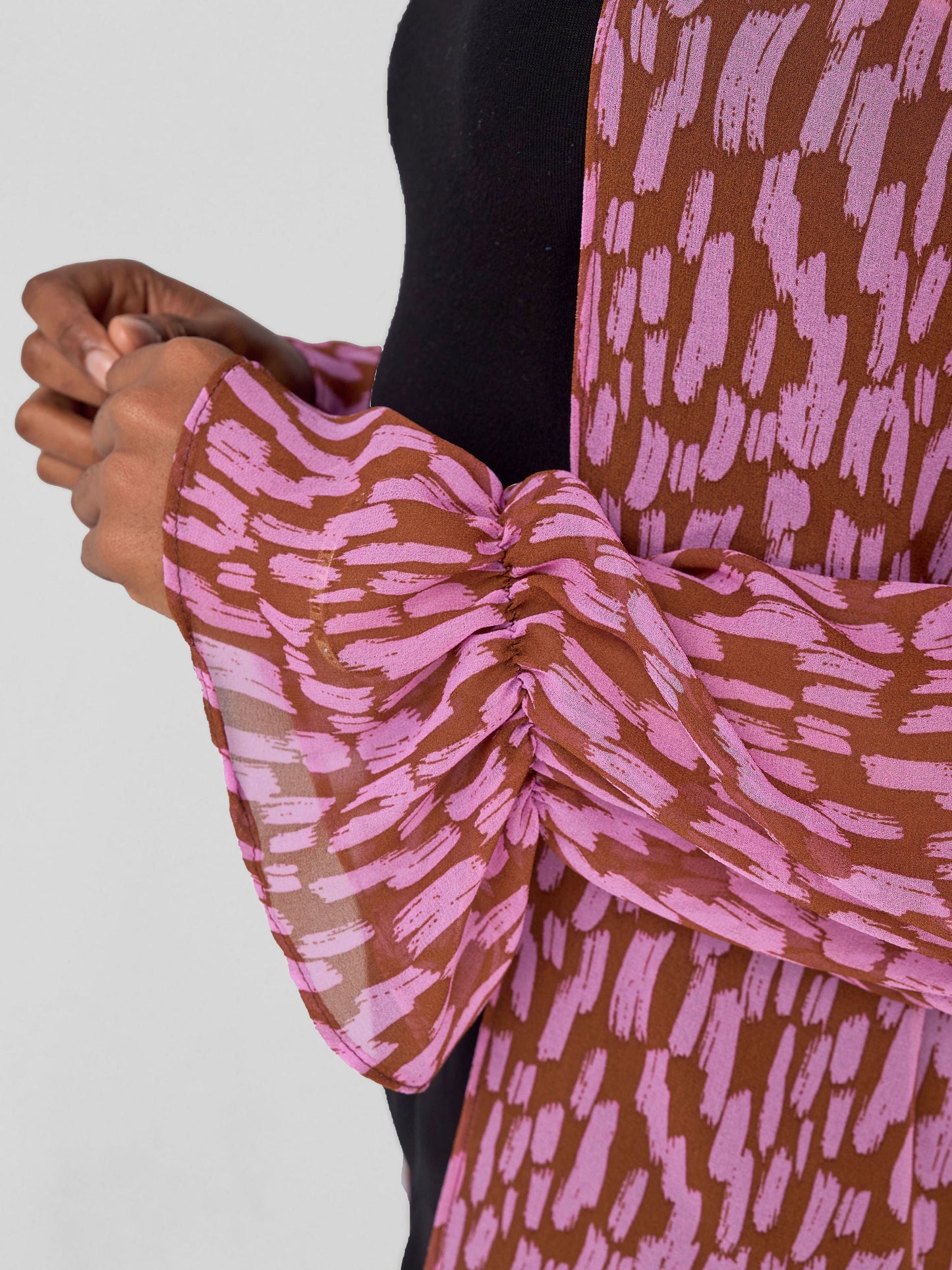 Vivo Jema High Slit Maxi Kimono - Rust / Pink