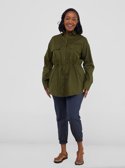 Safari Savannah Drawstring Shacket - Hunters