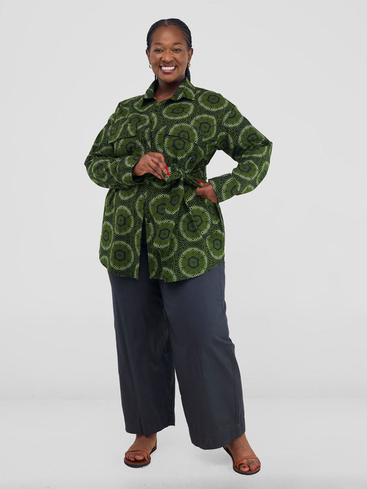 Safari Savannah Kitenge Shacket - Ashai Print