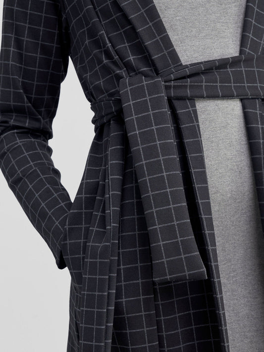 Vivo Paji Trench Coat - Black Checkered Print