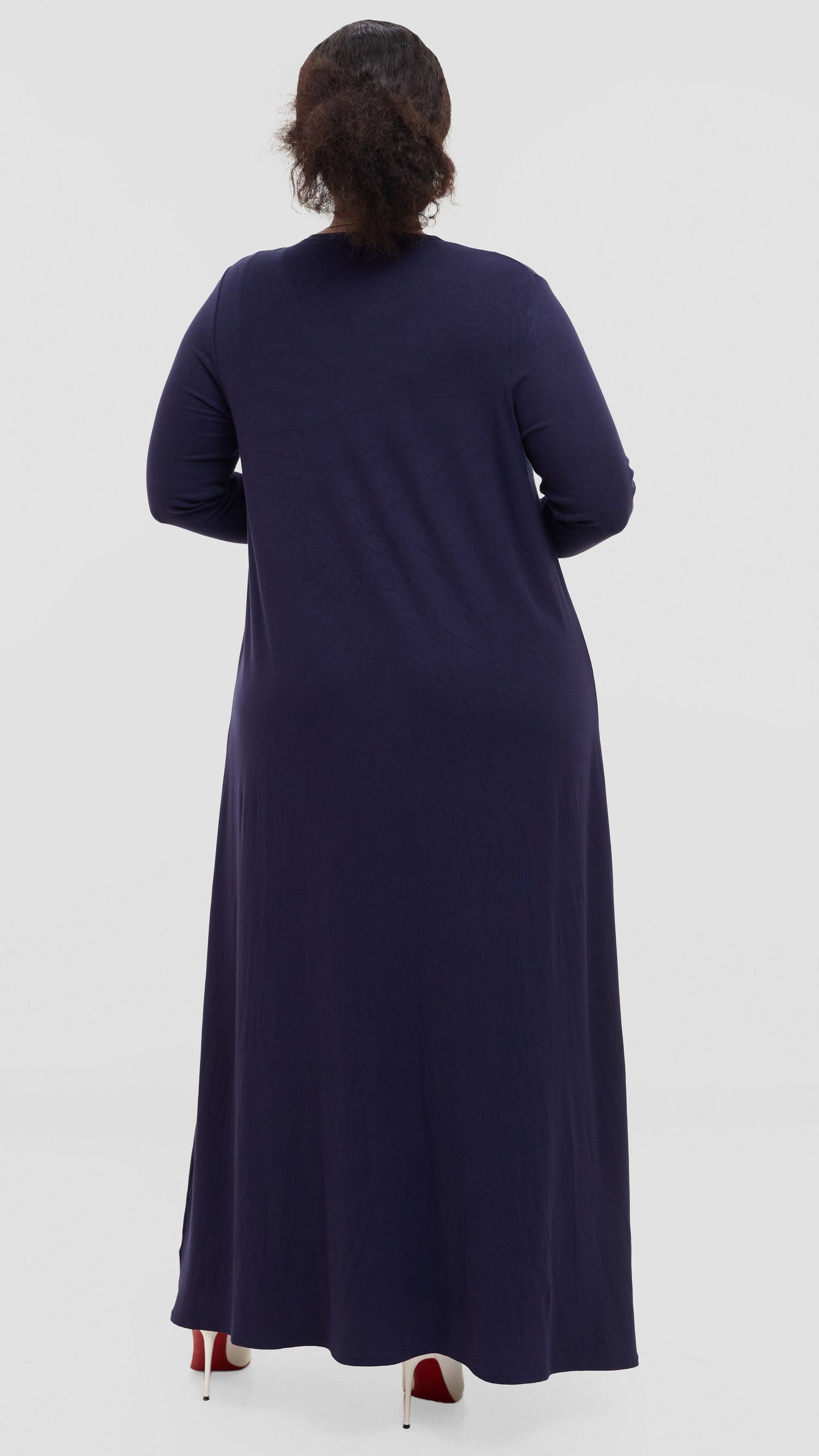 Vivo Long Sleeve Maxi Waterfall in Jersey - Navy