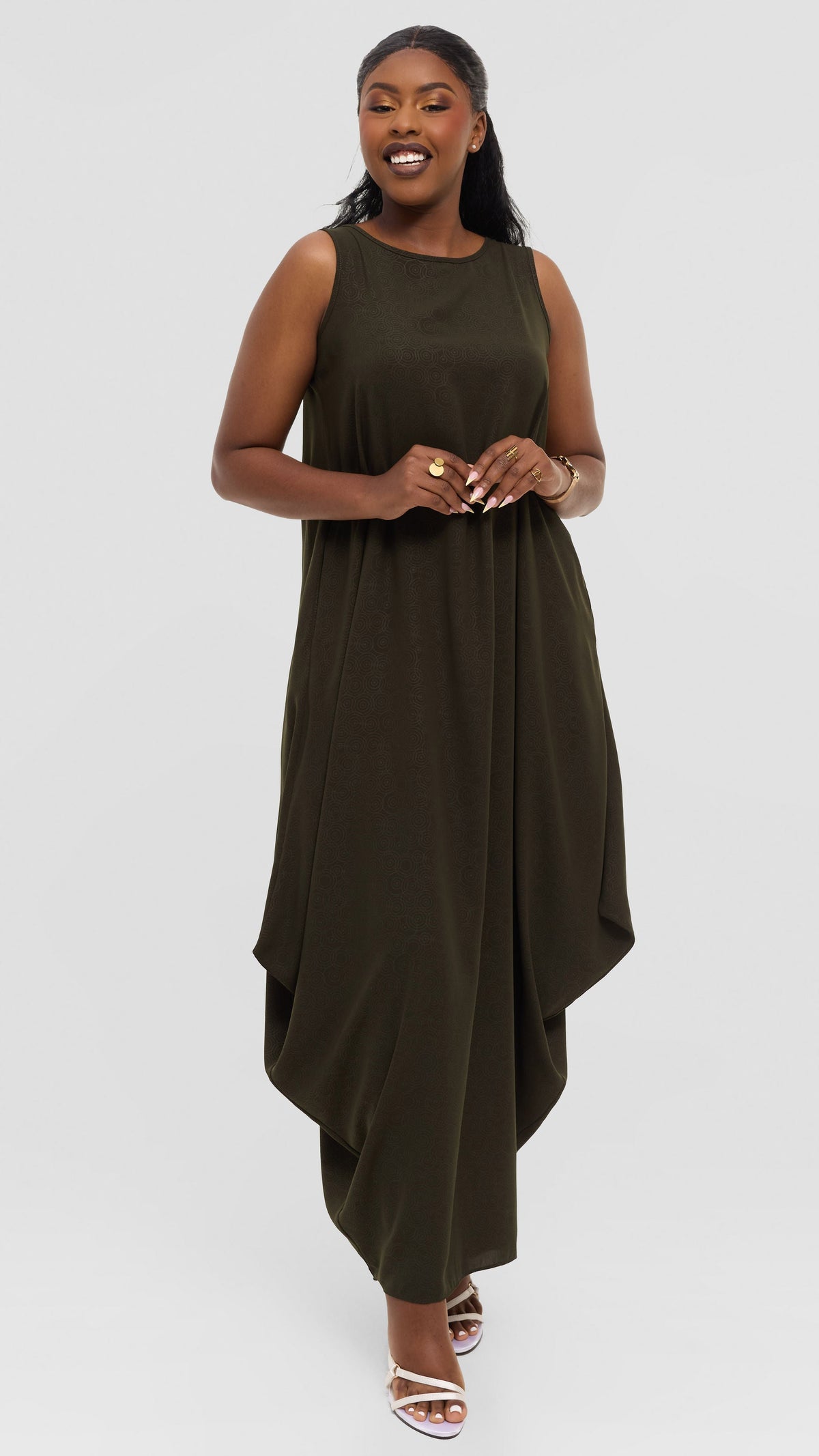 Vivo Seli Maxi Dress in Crepe - Hunters Spiral