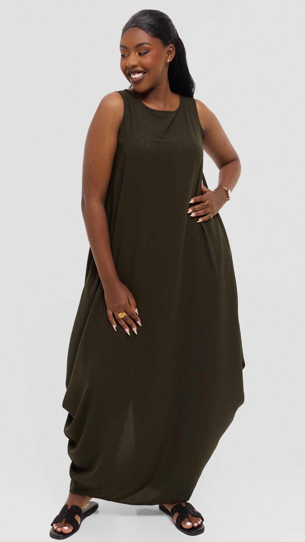 Vivo Seli Maxi Dress in Crepe - Hunters Spiral