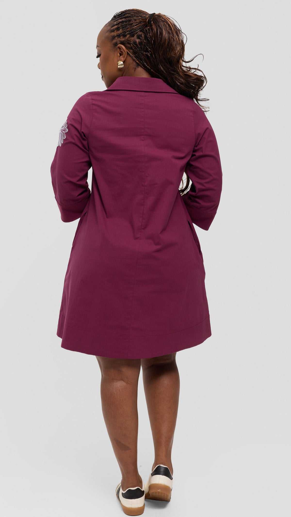 Safari by Vivo Mansi Wide Hem Embroidered Tent Dress - Mulberry
