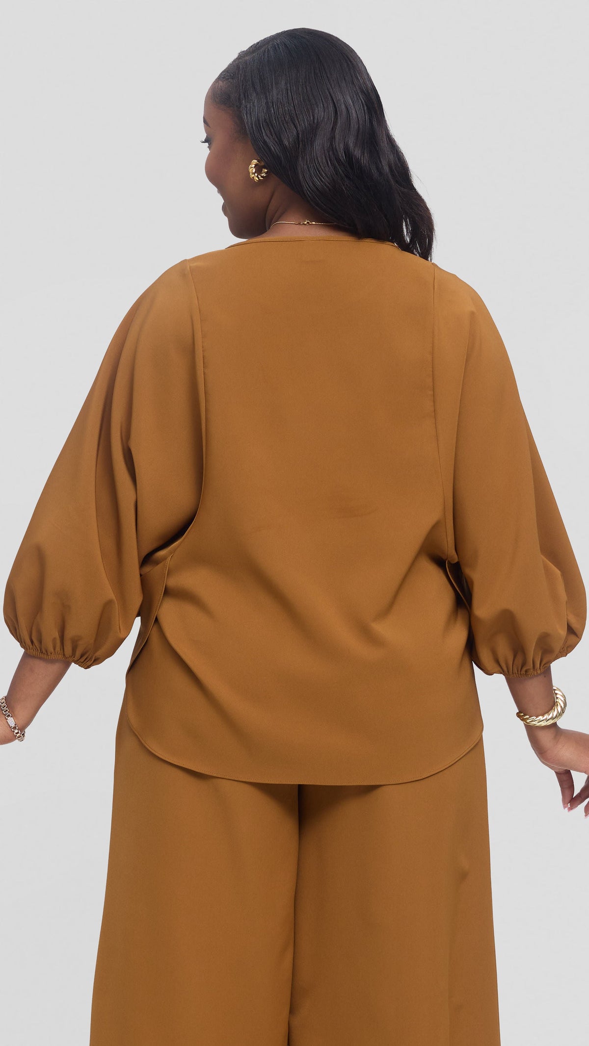 Vivo Dolman Top in Crepe - Dark Mustard