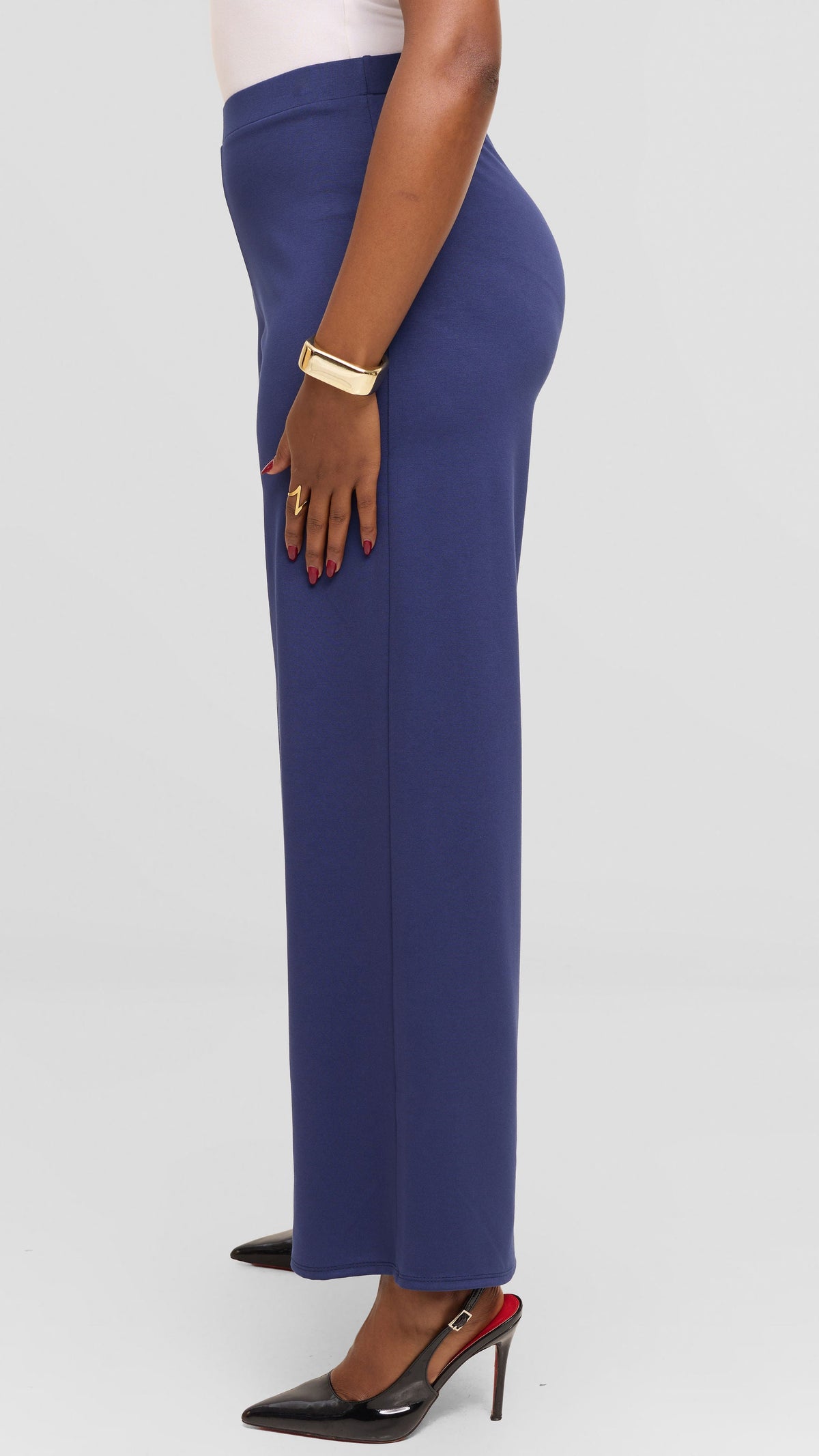 Vivo Wide Leg Pants in Ponte - Navy