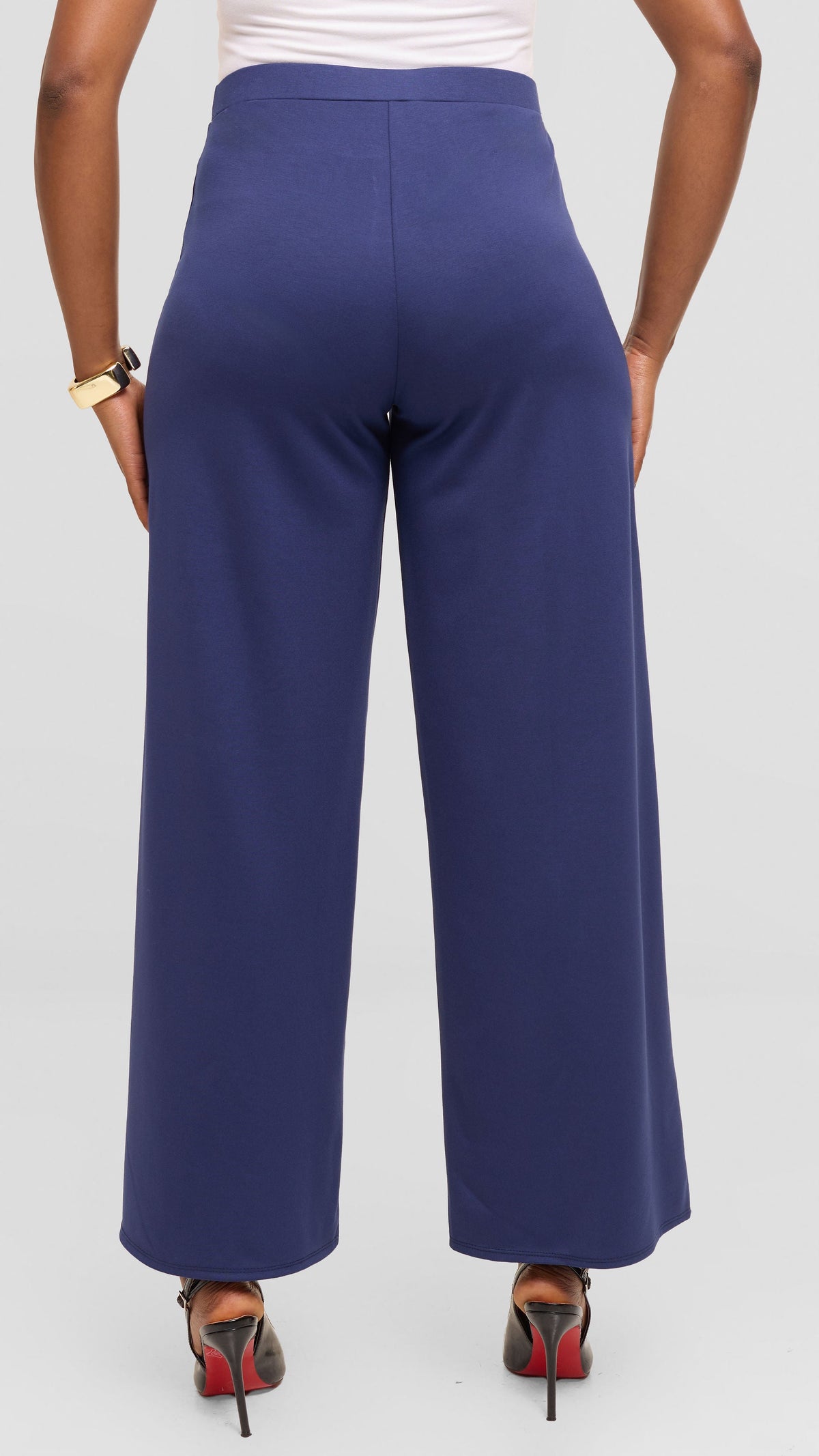 Vivo Wide Leg Pants in Ponte - Navy