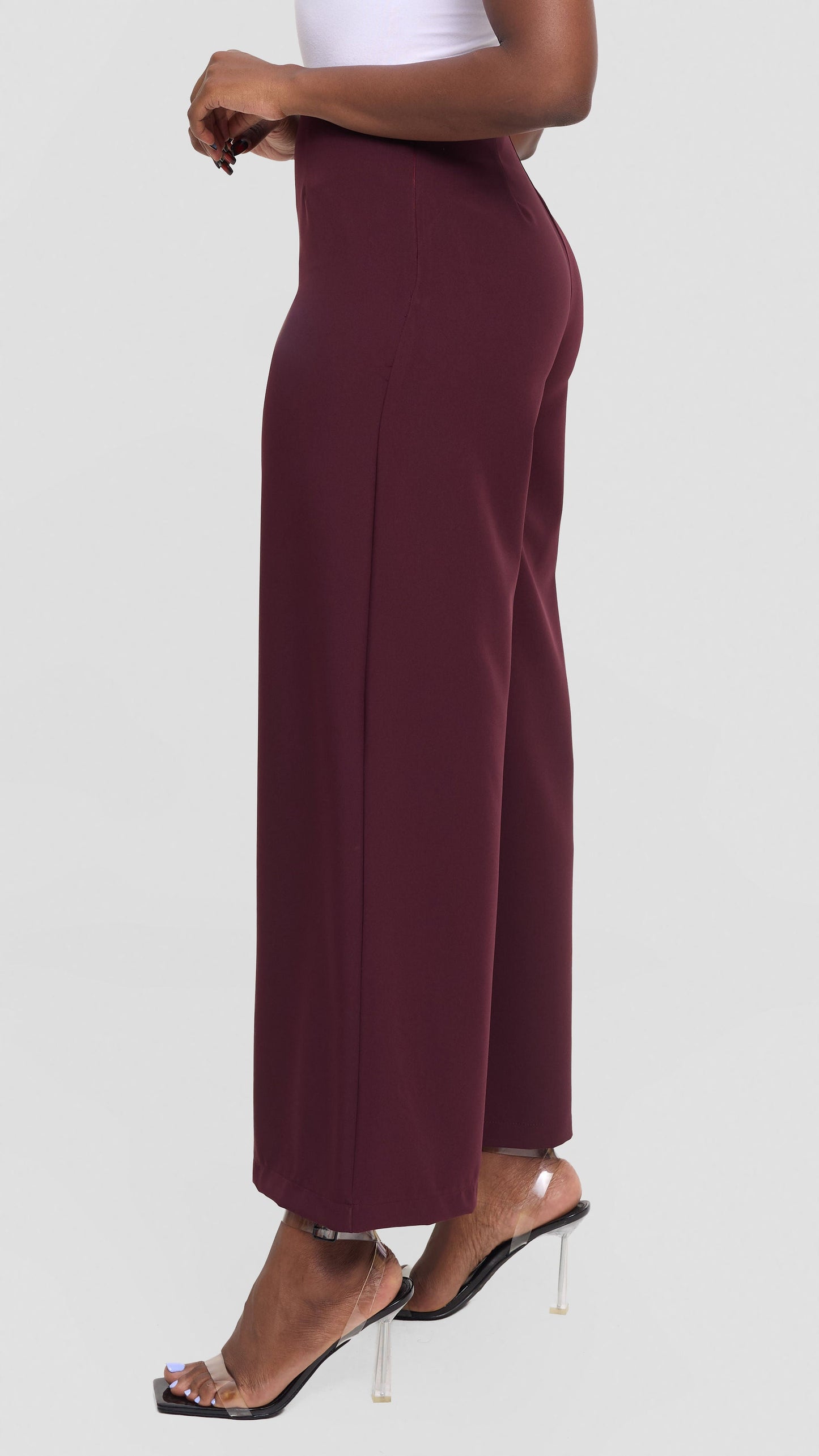 Vivo Tatili Wide Leg Pants in Heavy Crepe - Mulberry
