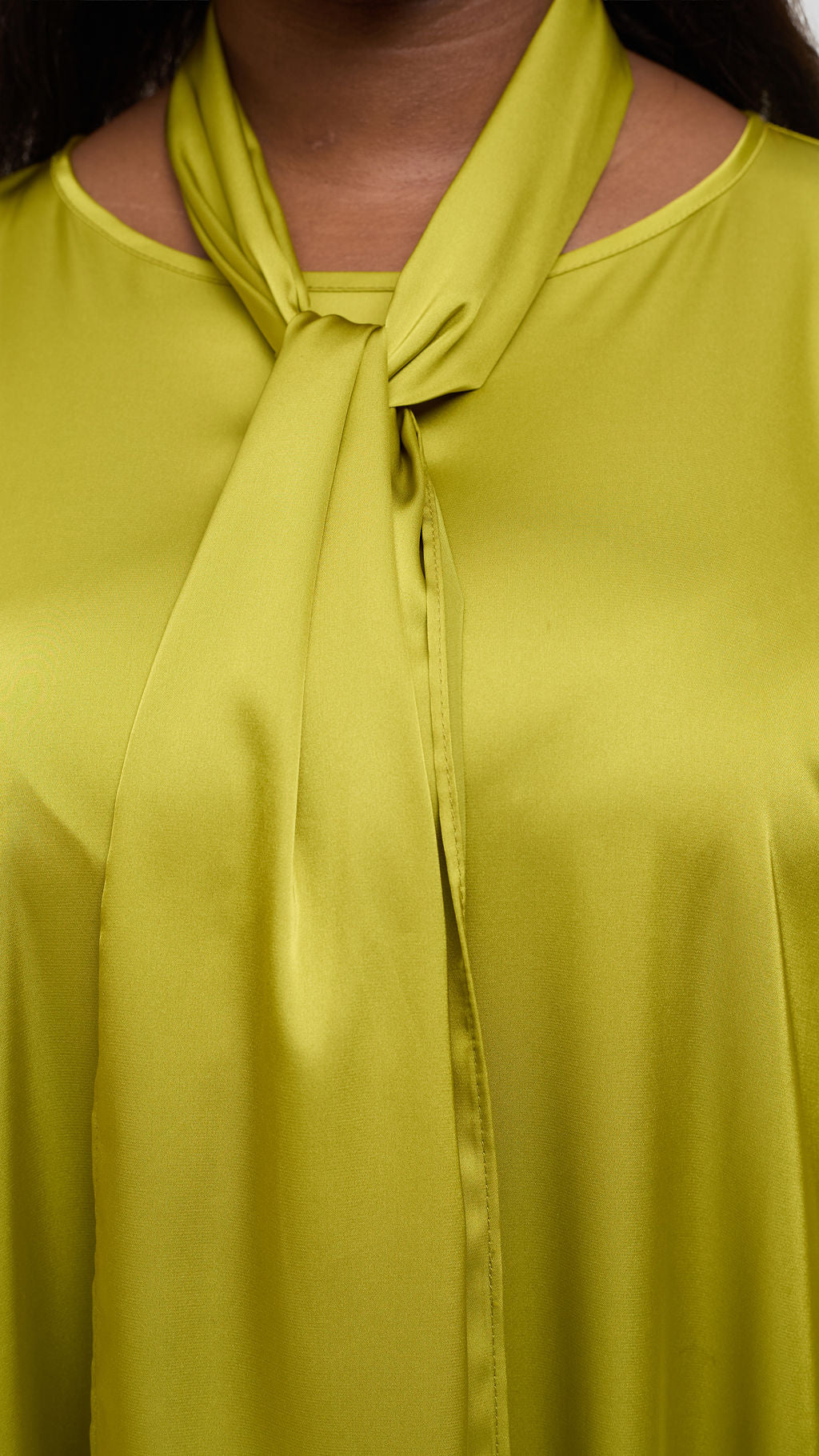 Vivo Lani Maxi Top in Satin - Light Olive