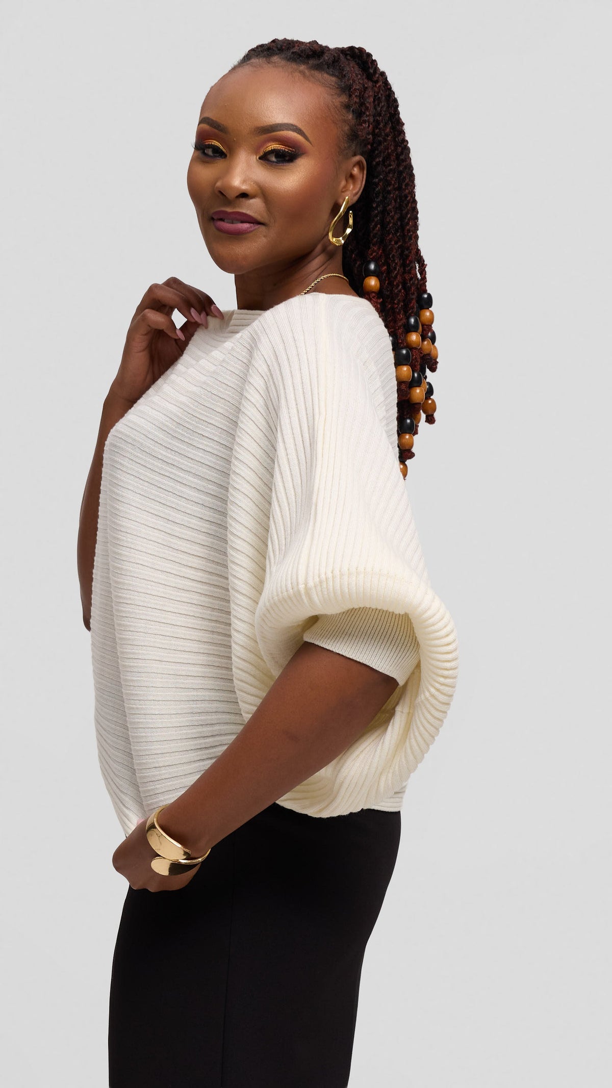 Vivo Balloon Sleeved Sweater - Off White