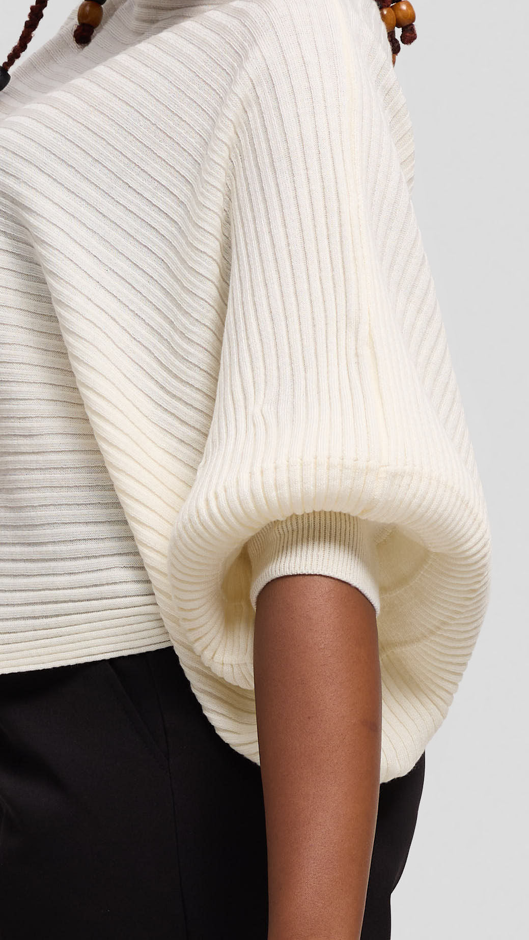 Vivo Balloon Sleeved Sweater - Off White