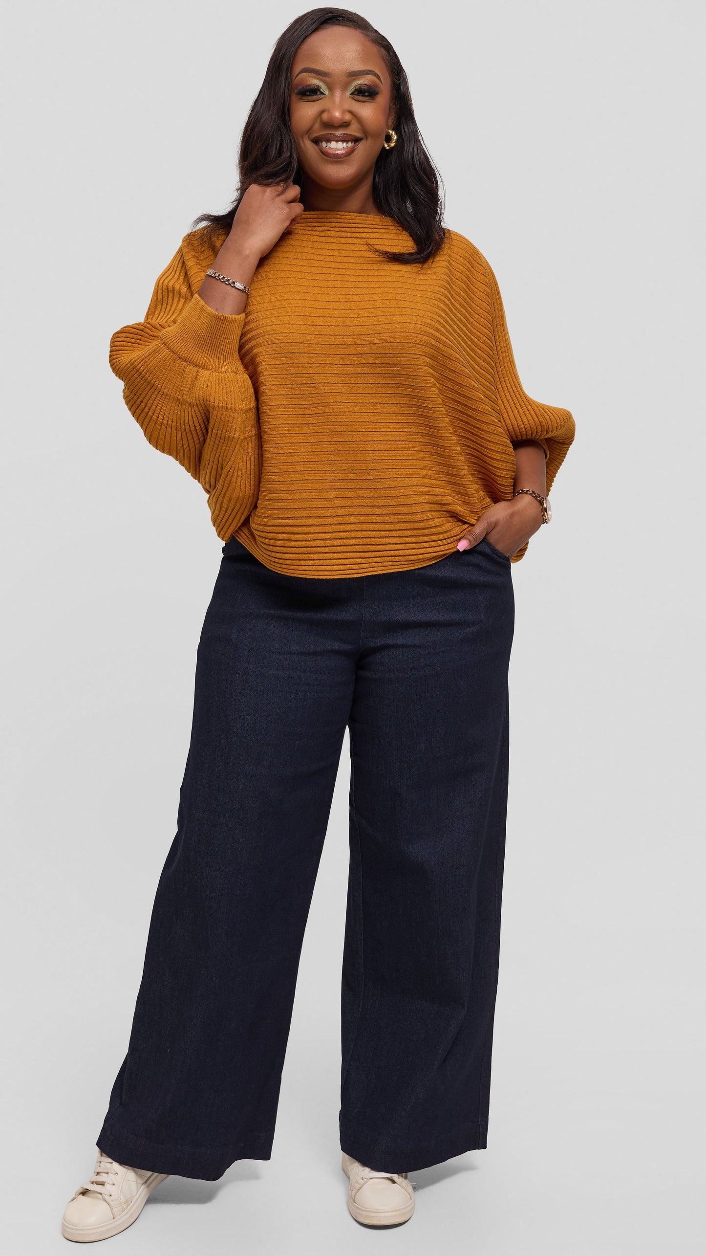 Vivo Balloon Sleeved Sweater - Mustard
