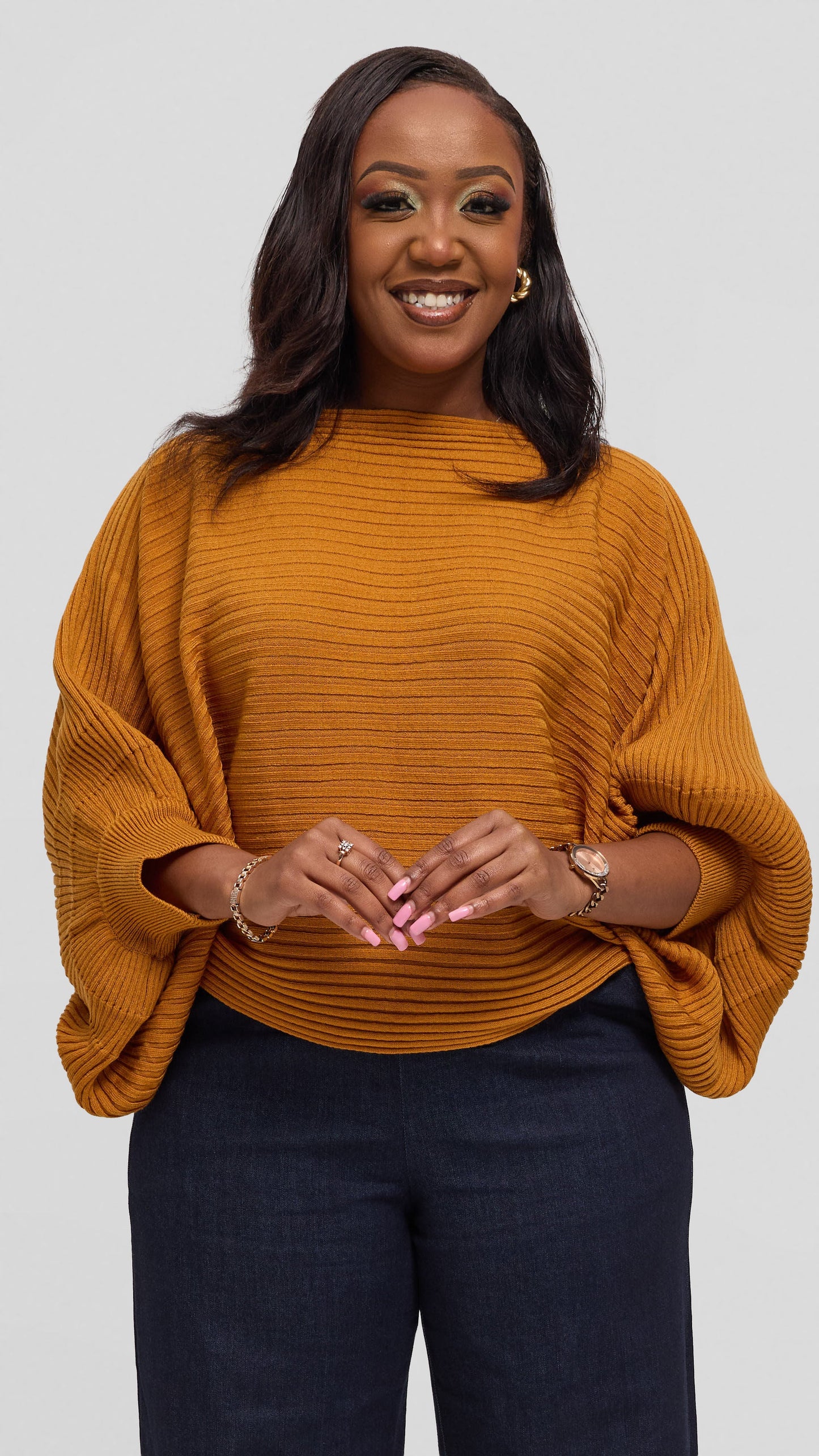 Vivo Balloon Sleeved Sweater - Mustard