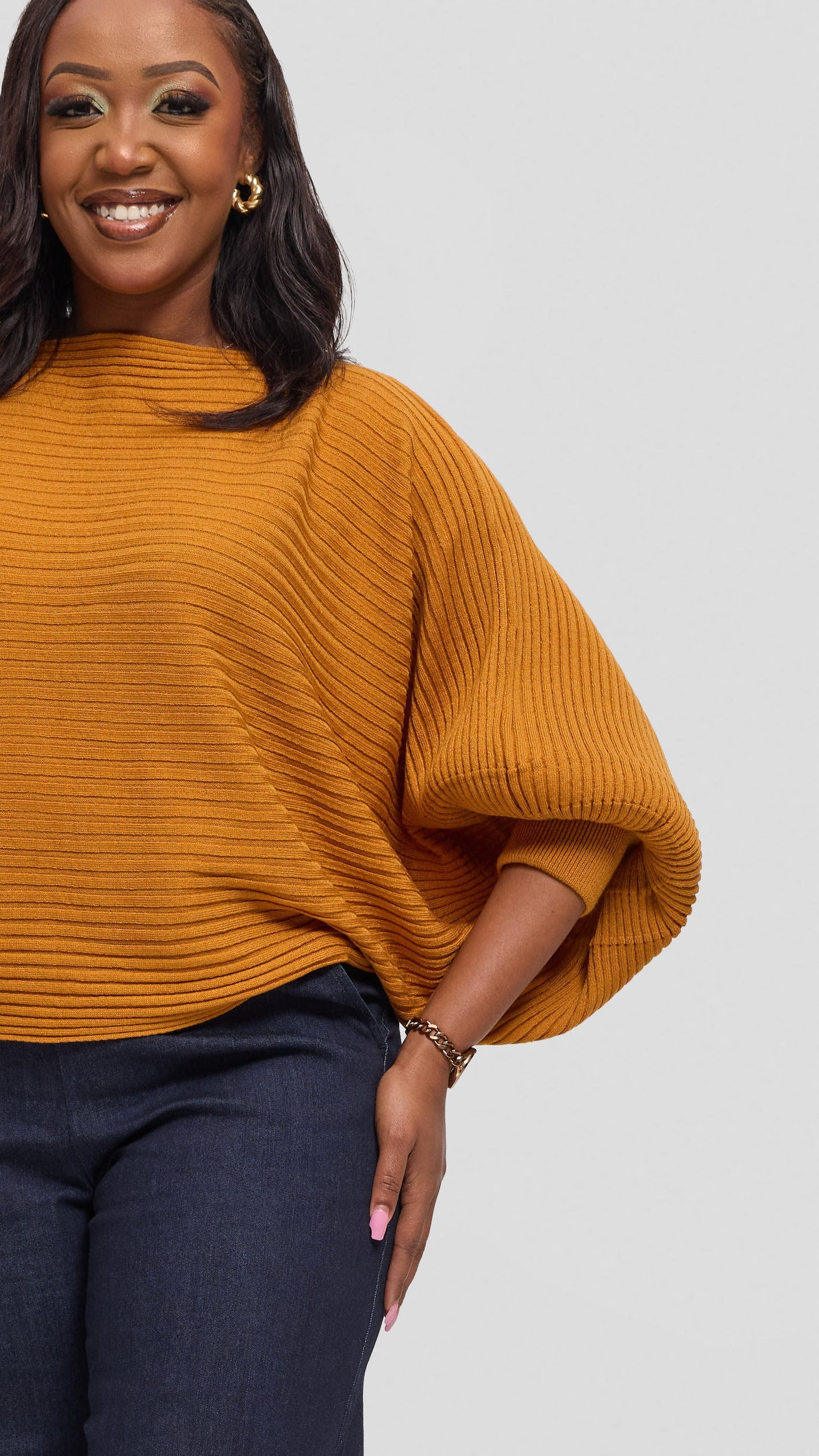 Vivo Balloon Sleeved Sweater - Mustard