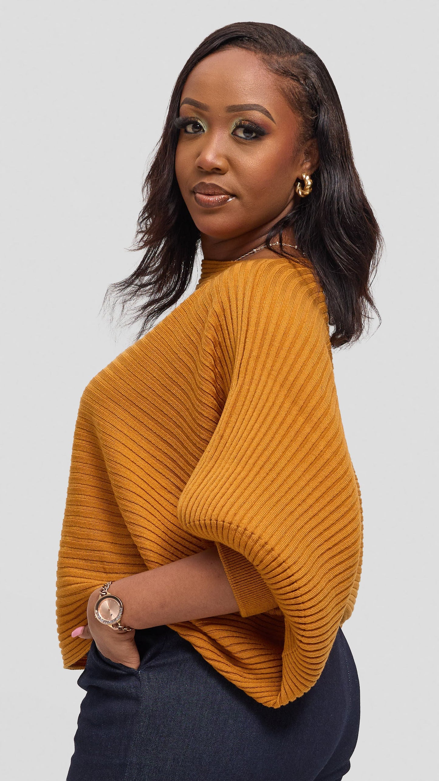 Vivo Balloon Sleeved Sweater - Mustard