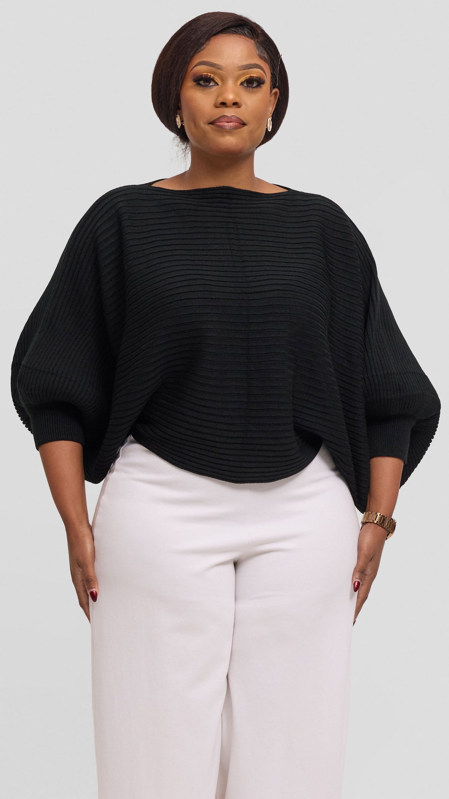Vivo Balloon Sleeved Sweater - Black