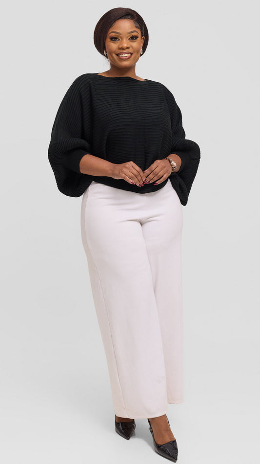 Vivo Balloon Sleeved Sweater - Black