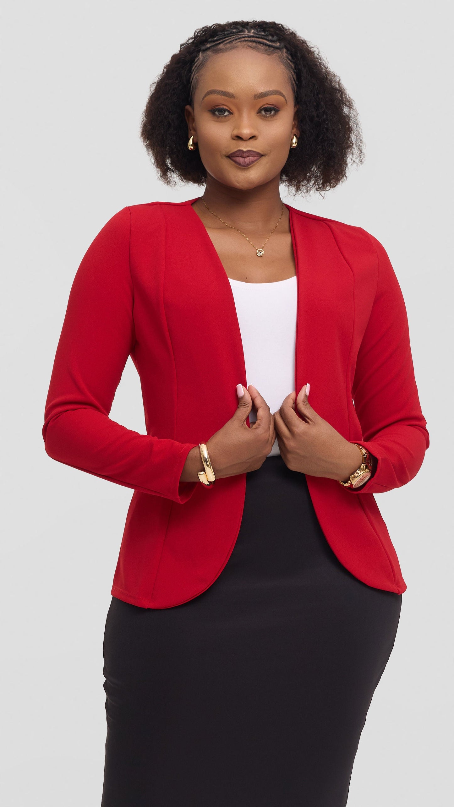 Vivo Basic Dua Jacket in Ponte - Red