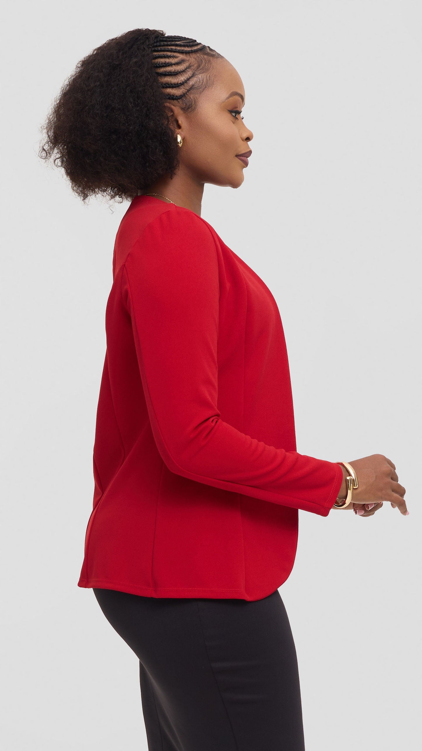 Vivo Basic Dua Jacket in Ponte - Red