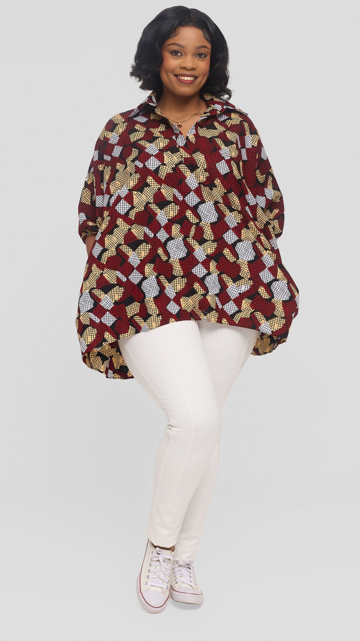 Safari by Vivo Tafari High Low Top in Kitenge - Hatua Print