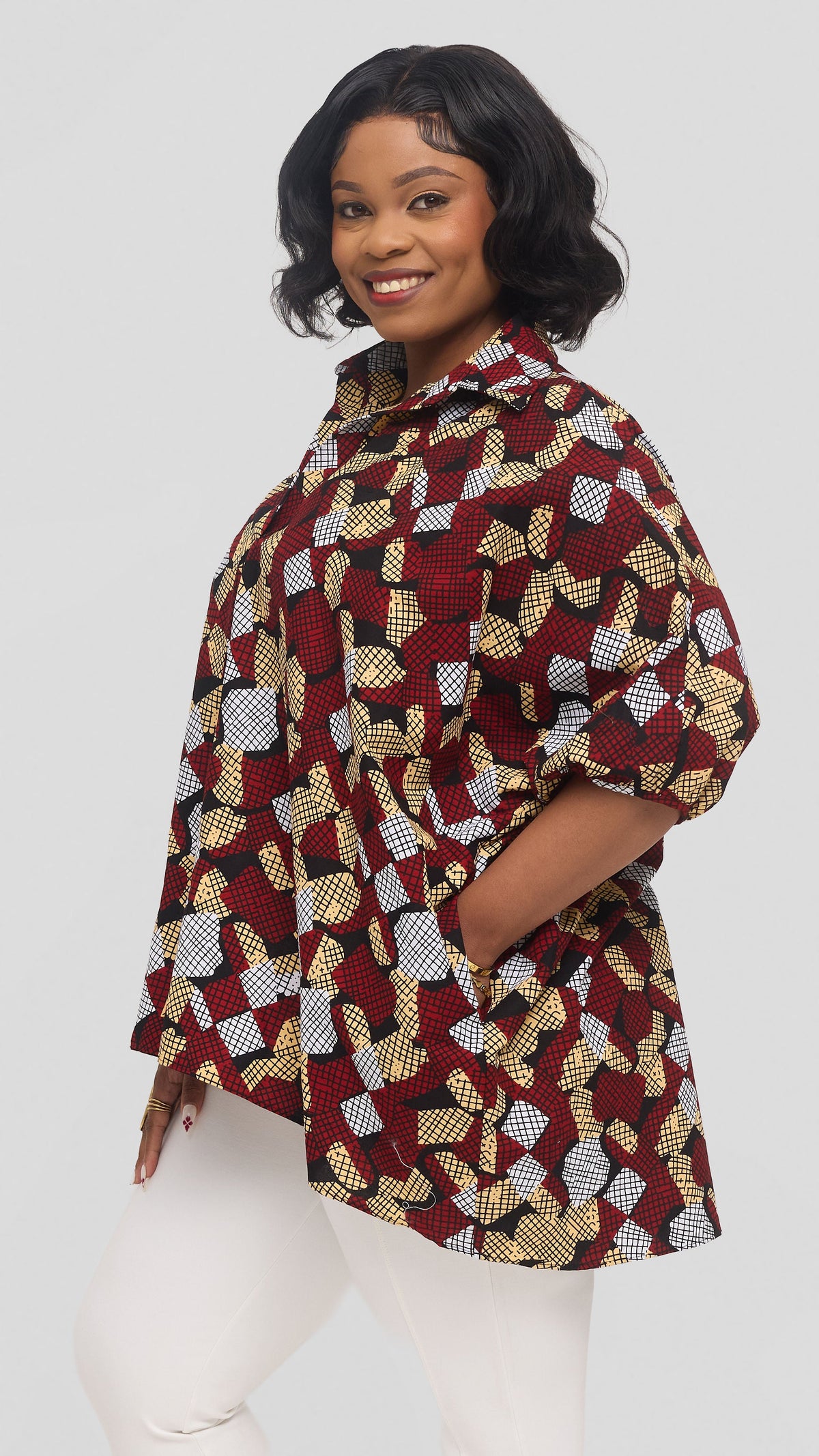 Safari by Vivo Tafari High Low Top in Kitenge - Hatua Print