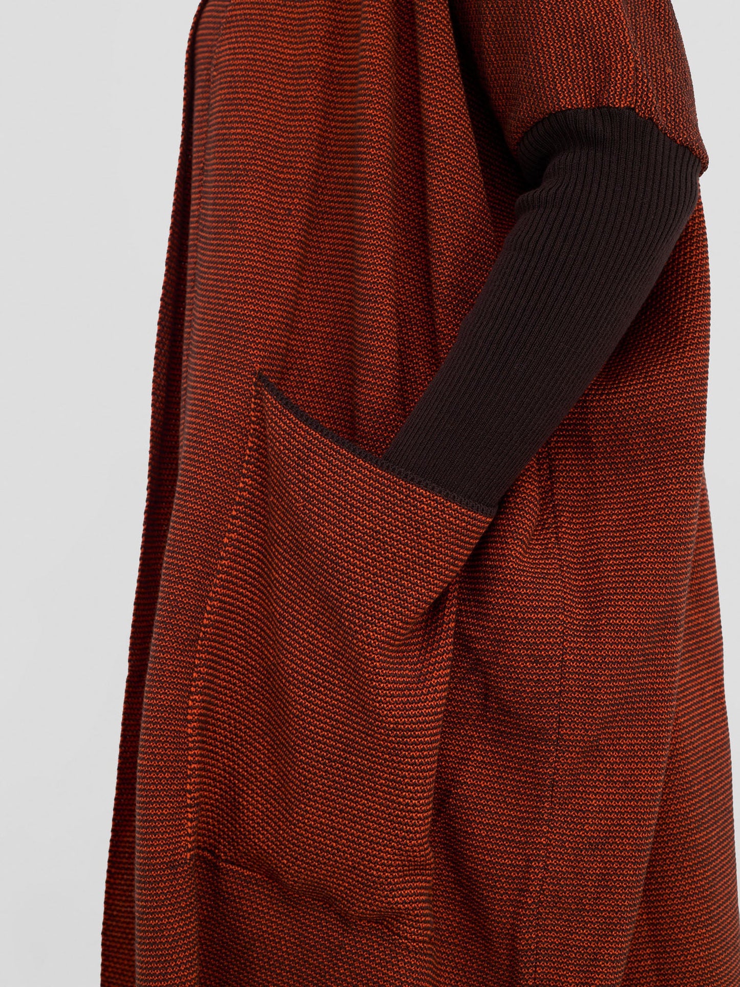 Vivo Cuffed Wide Sweater - Tangerine / Coffee Brown