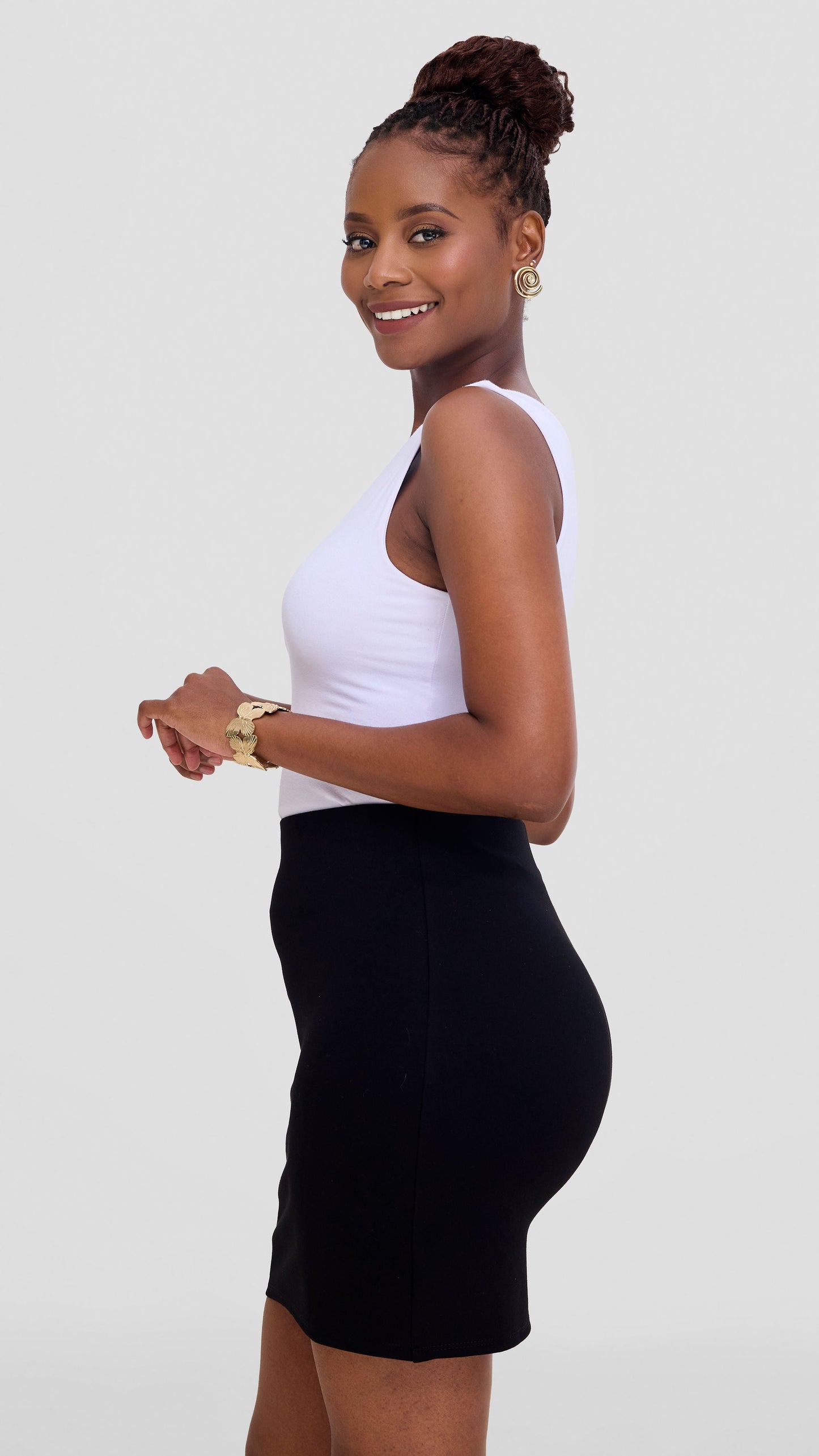 Vivo Studio Mini Pencil Skirt in Ponte - Black