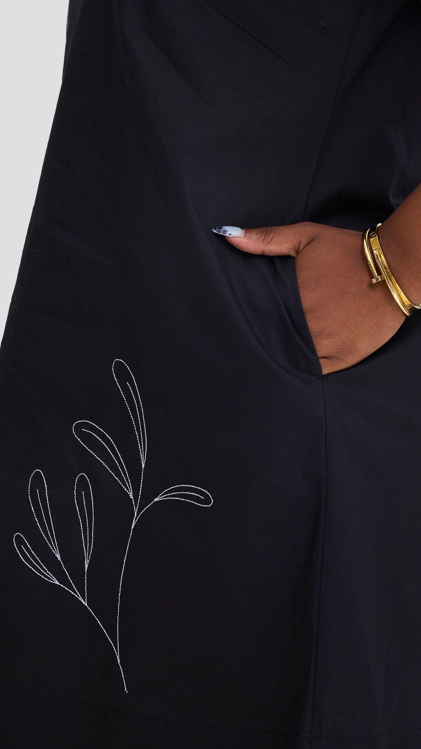 Safari by Vivo Mansi Wide Hem Embroidered Tent Dress -  Black