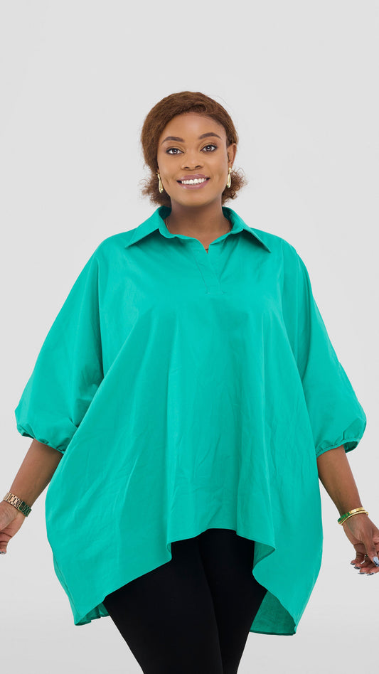 Vivo Cotton High Low Top - Sea Green