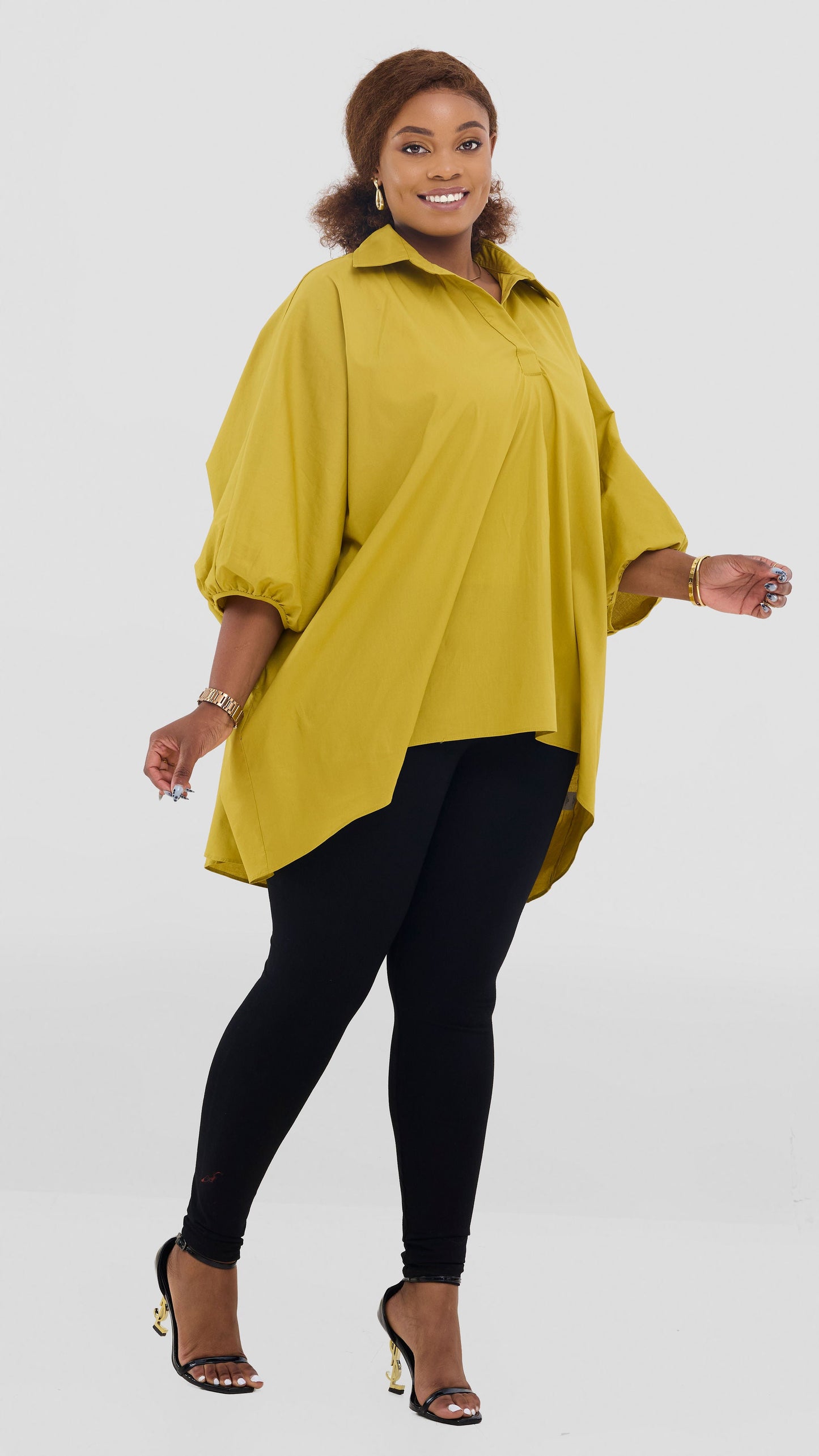 Vivo Cotton High Low Top - Olive