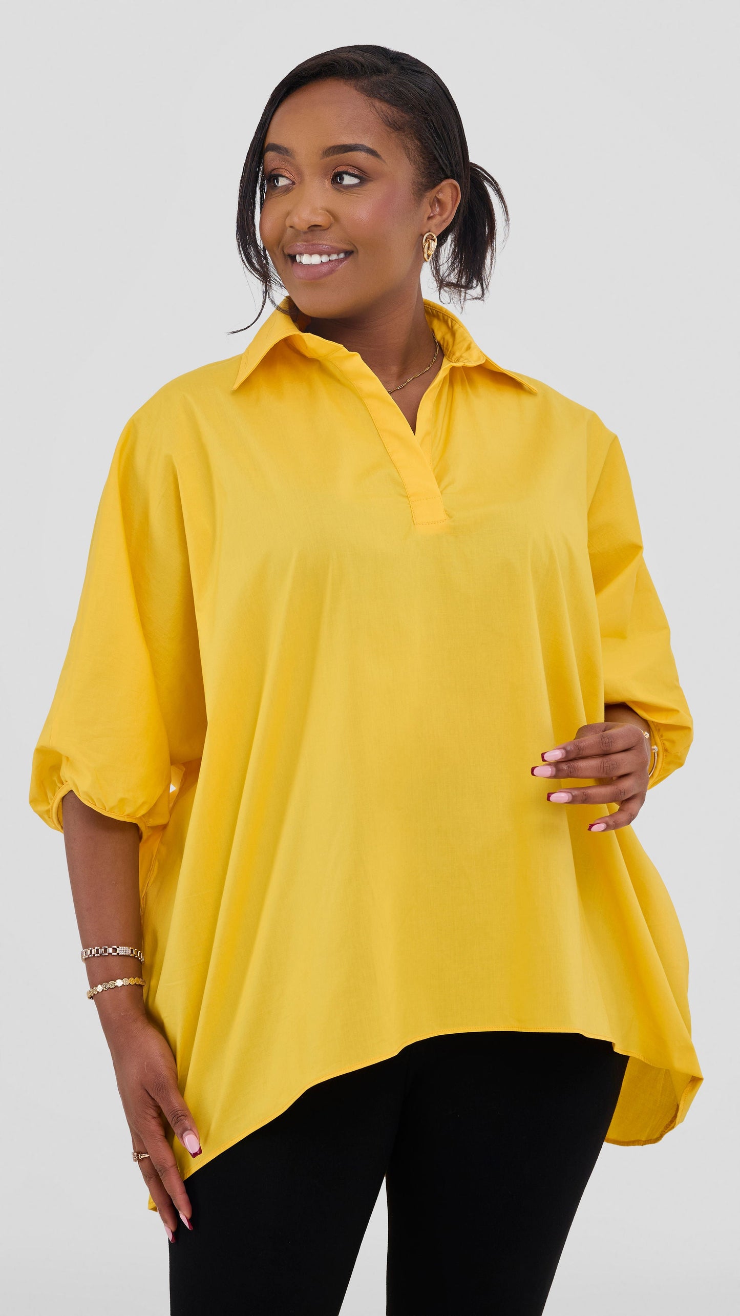 Vivo Cotton High Low Top - Mustard