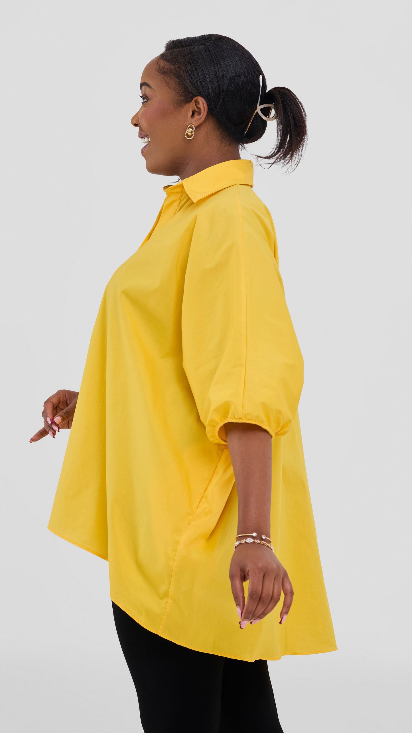 Vivo Cotton High Low Top - Mustard